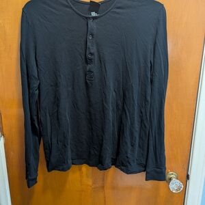 H&M Black Long Sleeve Henley Shirt